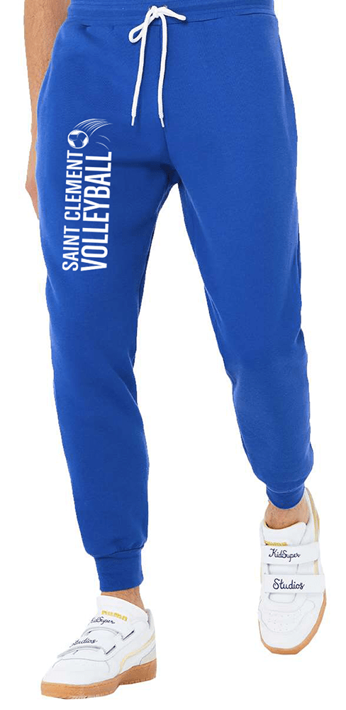 Unisex Sponge Fleece Jogger Sweatpants - 3727 - Royal - WhiteVolleyball