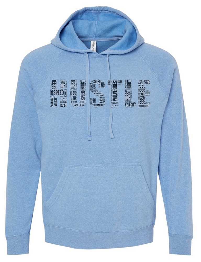 Unisex Special Blend Raglan Hooded Sweatshirt - Front - PRM33SBP - Hustle