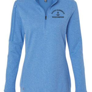 Adidas Women’s 3-Stripes Quarter-Zip Sweater Pullover – Saint Clement Wolverines