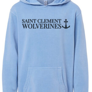 Independent Trading Co. Youth Midweight Pigment-Dyed Hooded Sweatshirt – Saint Clement Wolverines